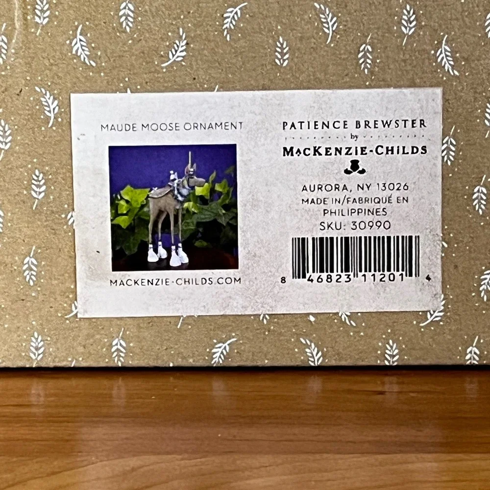 MacKenzie-Childs Patience Brewster Maude Moose Ornament Handmade‎ Hand-Painted